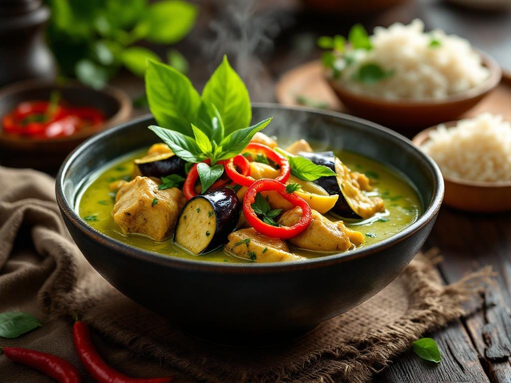 Authentisches Thai Green Curry (Gaeng Keow Wan)