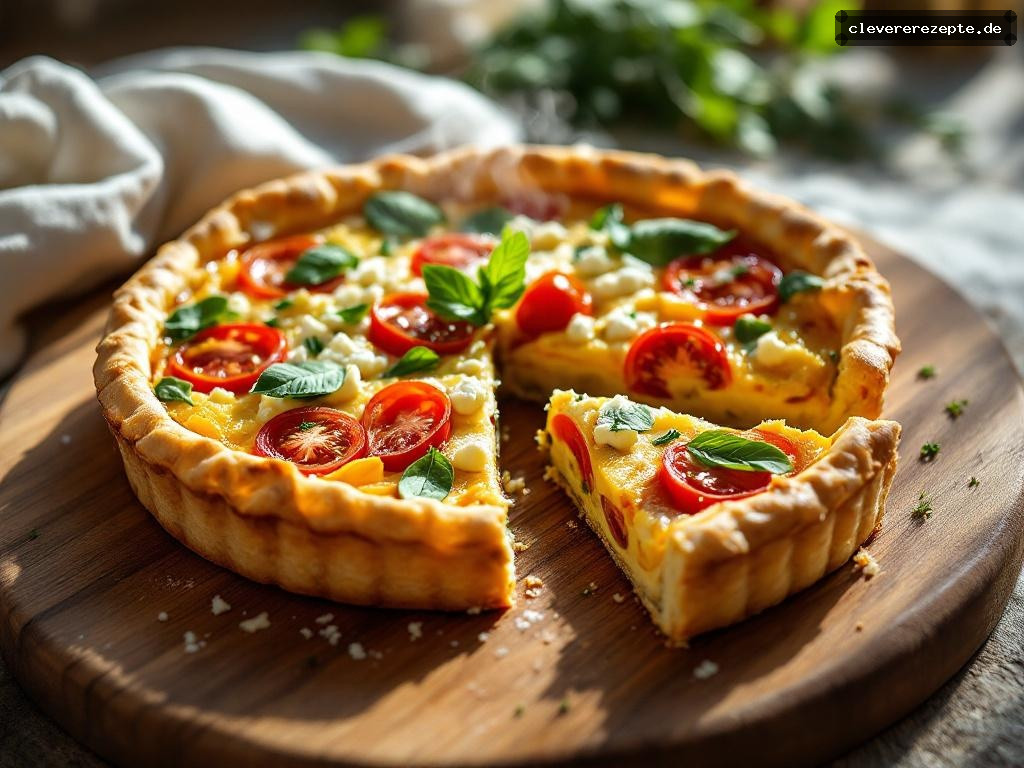 Bärlauch-Quiche mit Ziegenkäse & Kirschtomaten