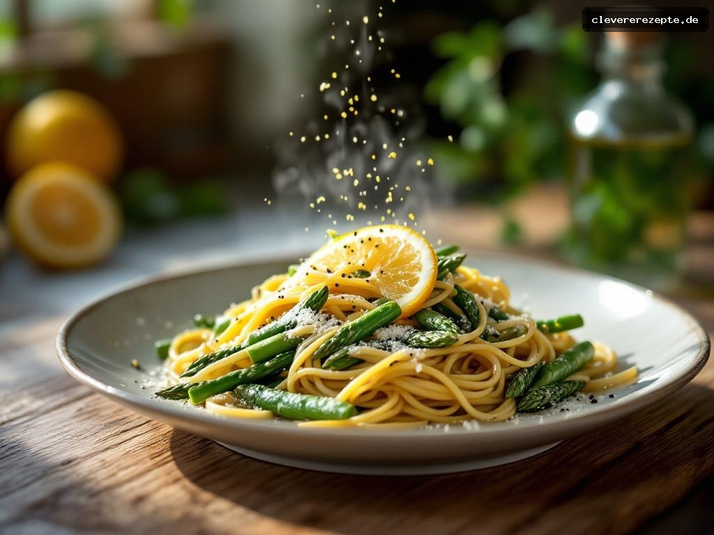 Zitronige Spaghetti mit Spargel & Parmesan