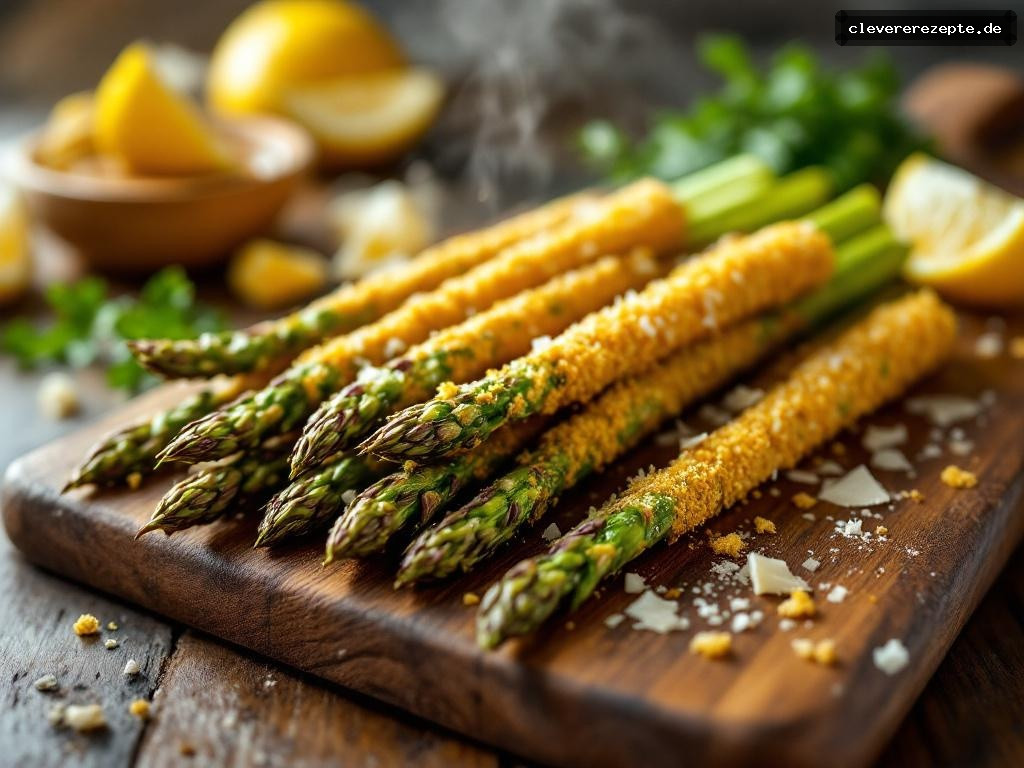 Knusprige Airfryer-Spargelstangen mit Parmesan-Panko-Kruste
