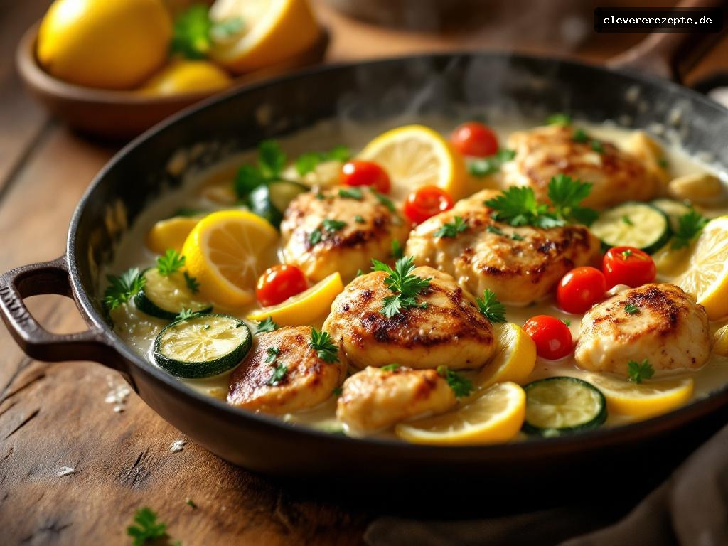Cremige Zitronen-Hähnchenpfanne