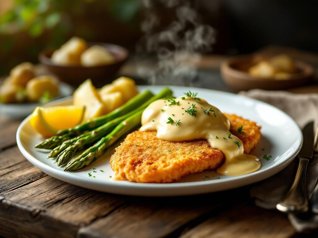 Kalbsschnitzel mit Spargel & Sauce Hollandaise