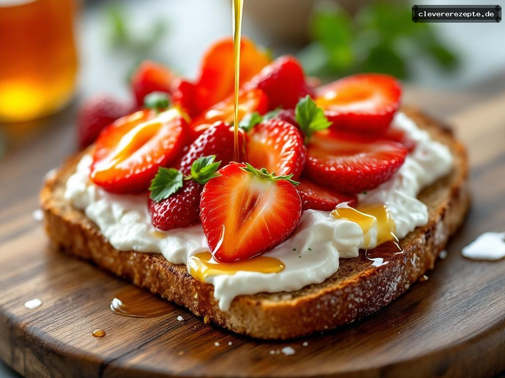 Erdbeer-Frischkäse-Toast in 5 Minuten