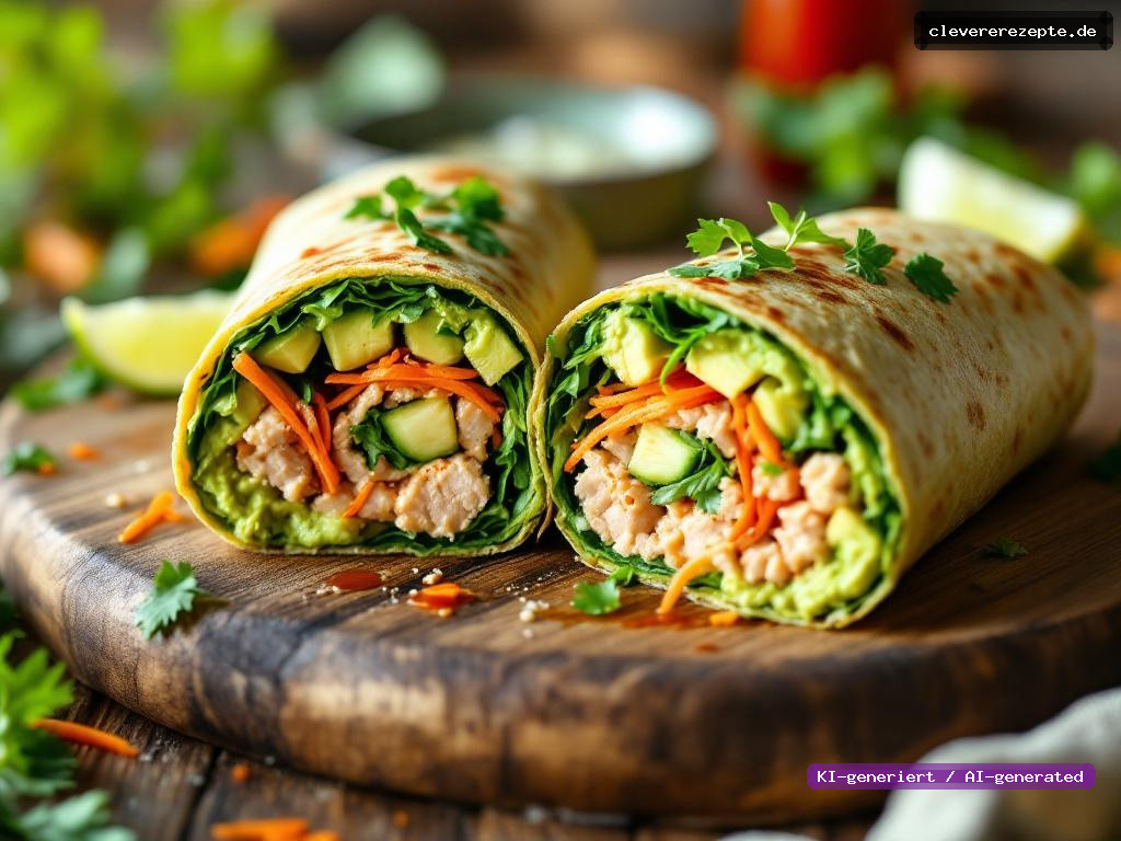 Avocado-Thunfisch-Wrap mit Limette & Sriracha