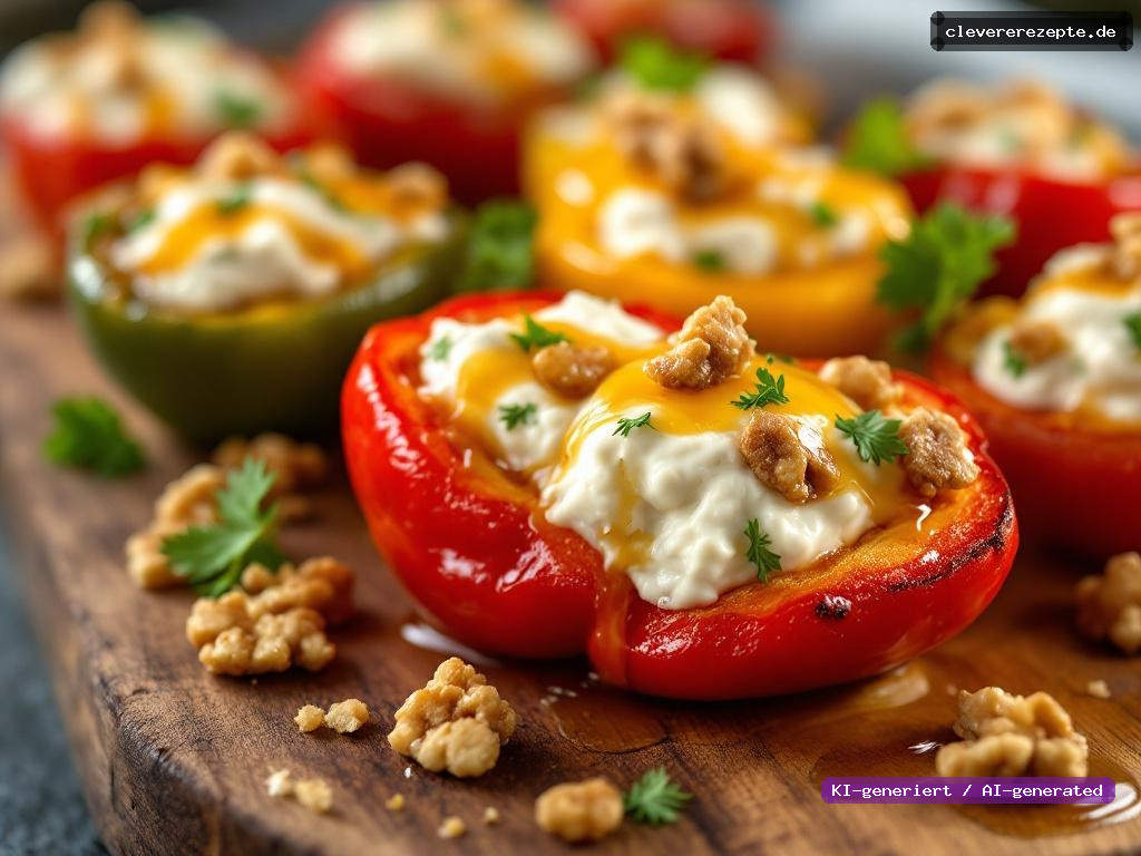 Gefüllte Mini-Paprika mit Frischkäse & Walnüssen
