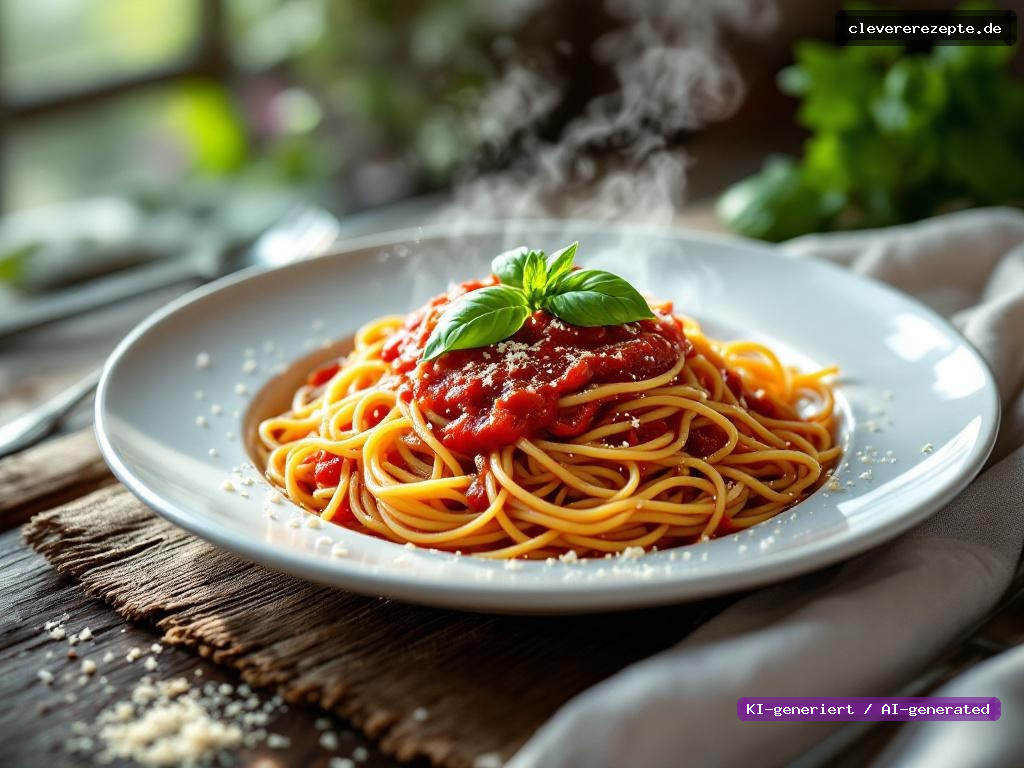 Spaghetti mit verstecktem Gemüse in Tomatensauce
