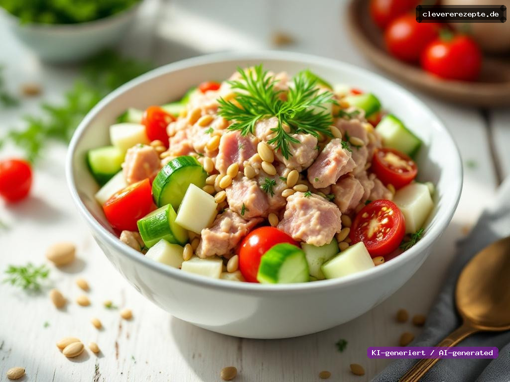 High-Protein Cottage-Cheese-Bowl mit Thunfisch