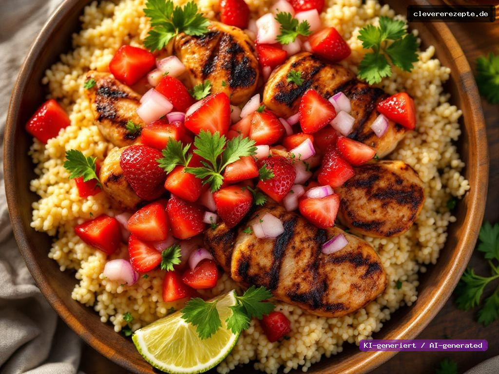 Hähnchenbrust mit Erdbeersalsa & Couscous