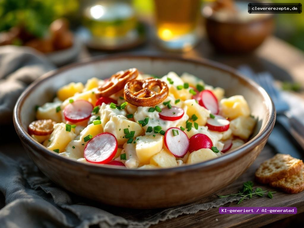 Bayerischer Obazda-Kartoffelsalat mit Radieschen