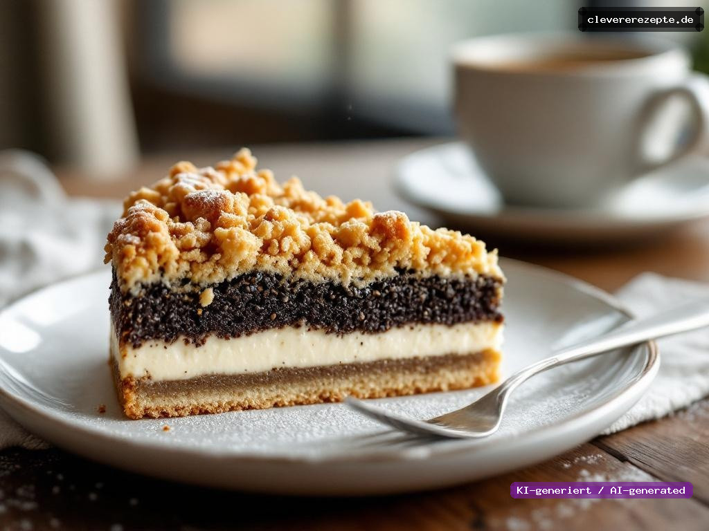 Schlesischer Mohnkuchen mit Quark & Streuseln