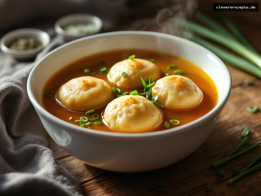 Münchner Leberknödelsuppe mit Schnittlauch
