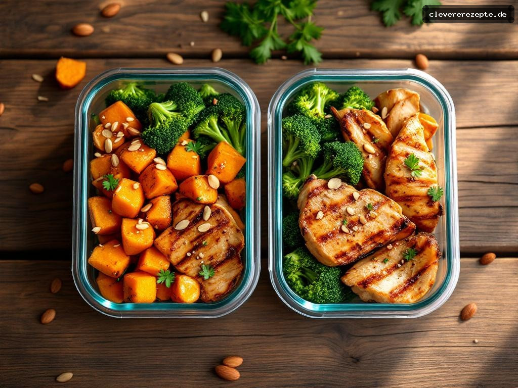 Meal-Prep-Bowl mit Hähnchen & Süßkartoffel