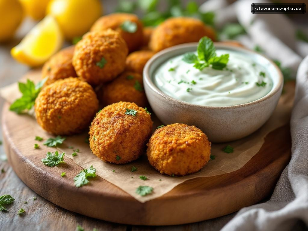 Knusprige Airfryer-Falafel mit Joghurt-Minz-Dip