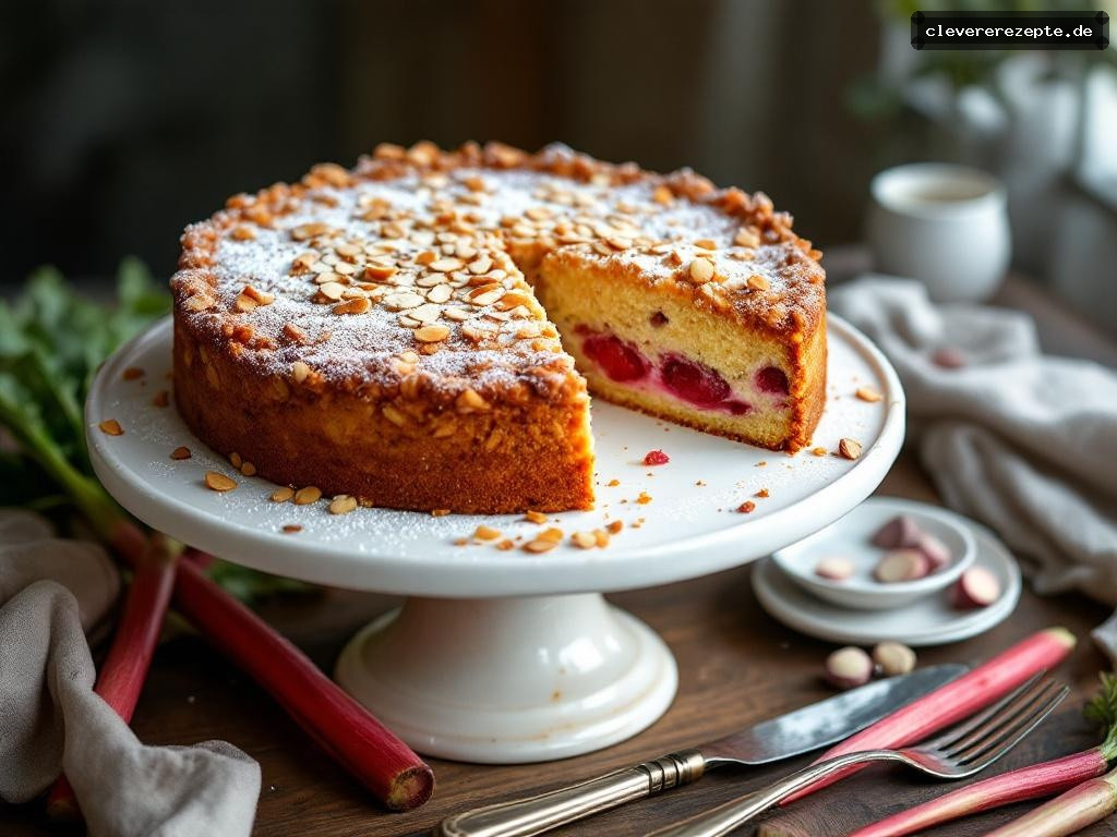 Rhabarber-Joghurt-Kuchen mit Mandelkruste