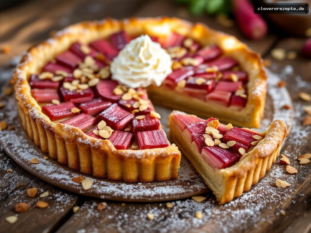 Rhabarber-Tarte mit Mandelcreme & Knusperboden