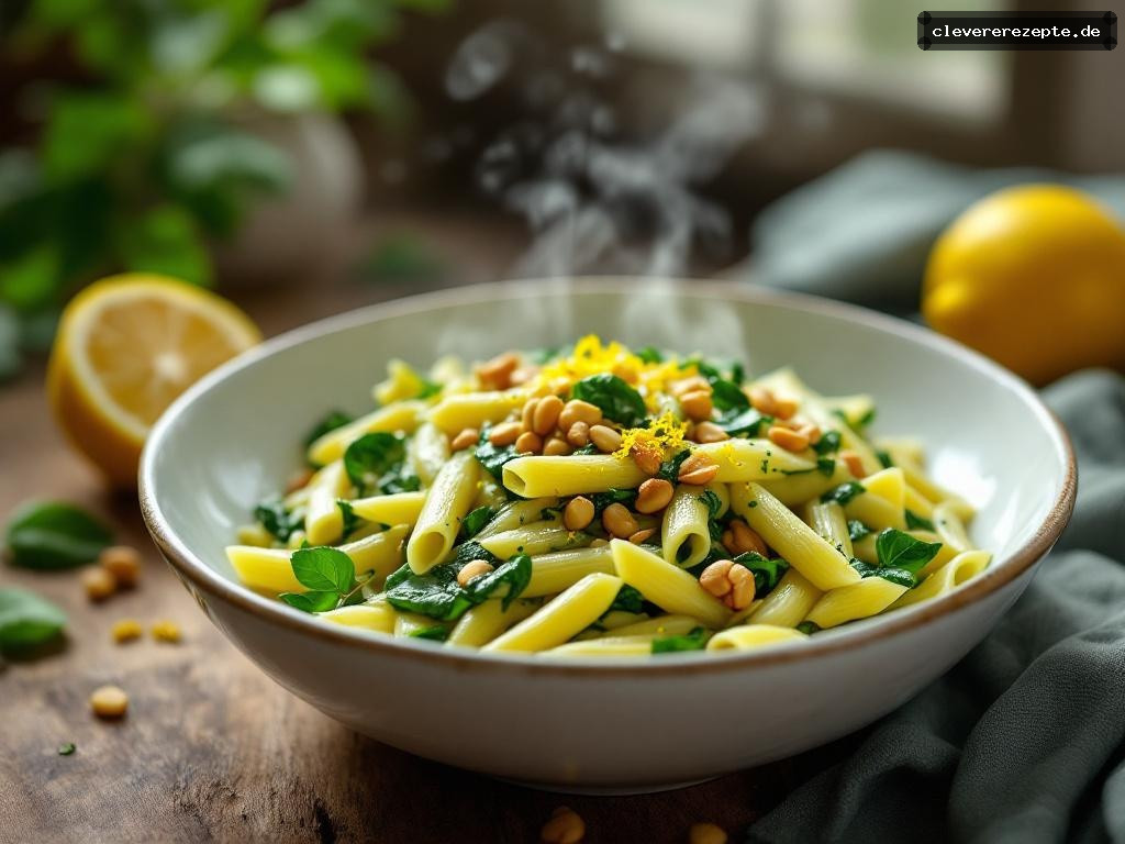 Cremige Spinat-Ricotta-Pasta mit Zitrone