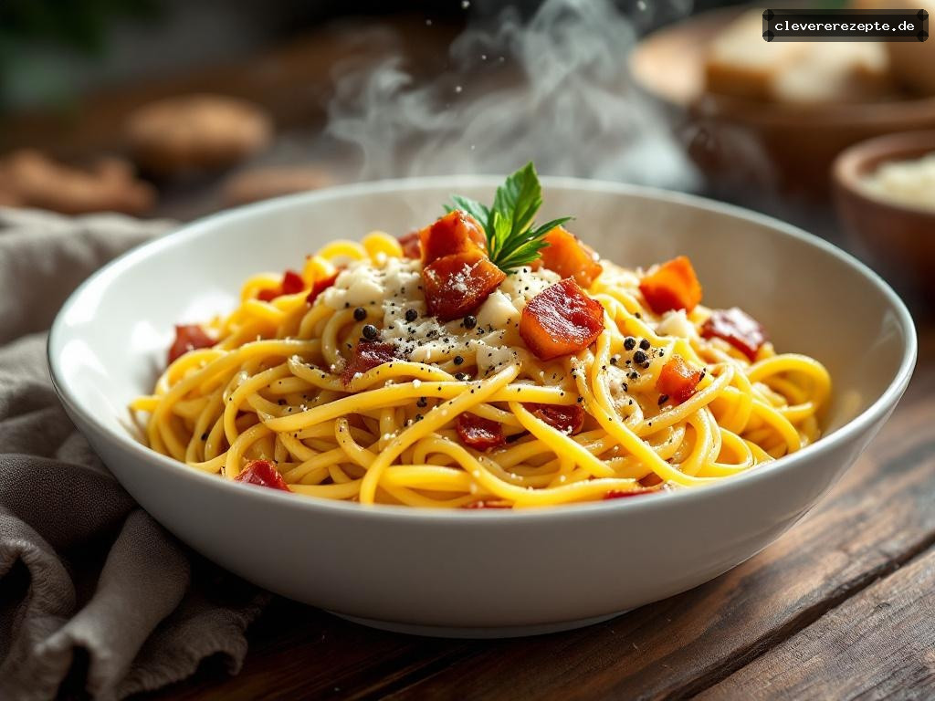 Spaghetti Carbonara mit knusprigem Pancetta