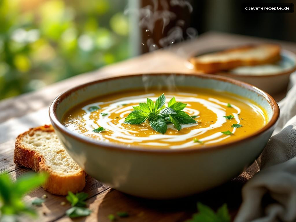 Bärlauch-Linsen-Suppe mit Sauerteigbrot