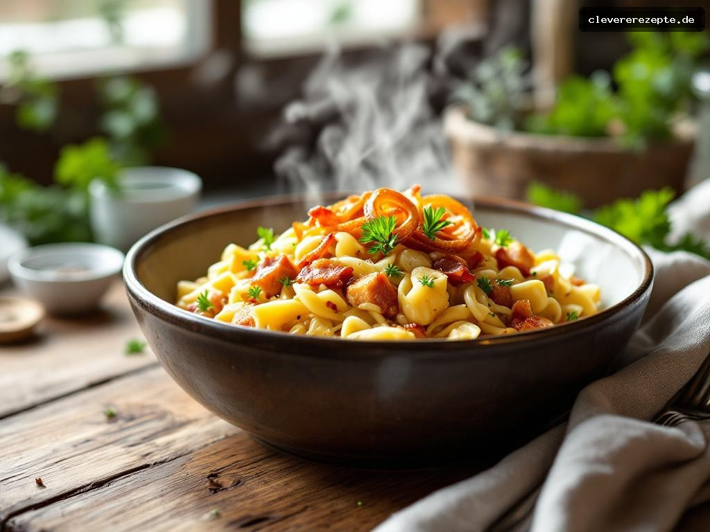 Deftige Krautfleckerl mit Speck & Röstzwiebeln