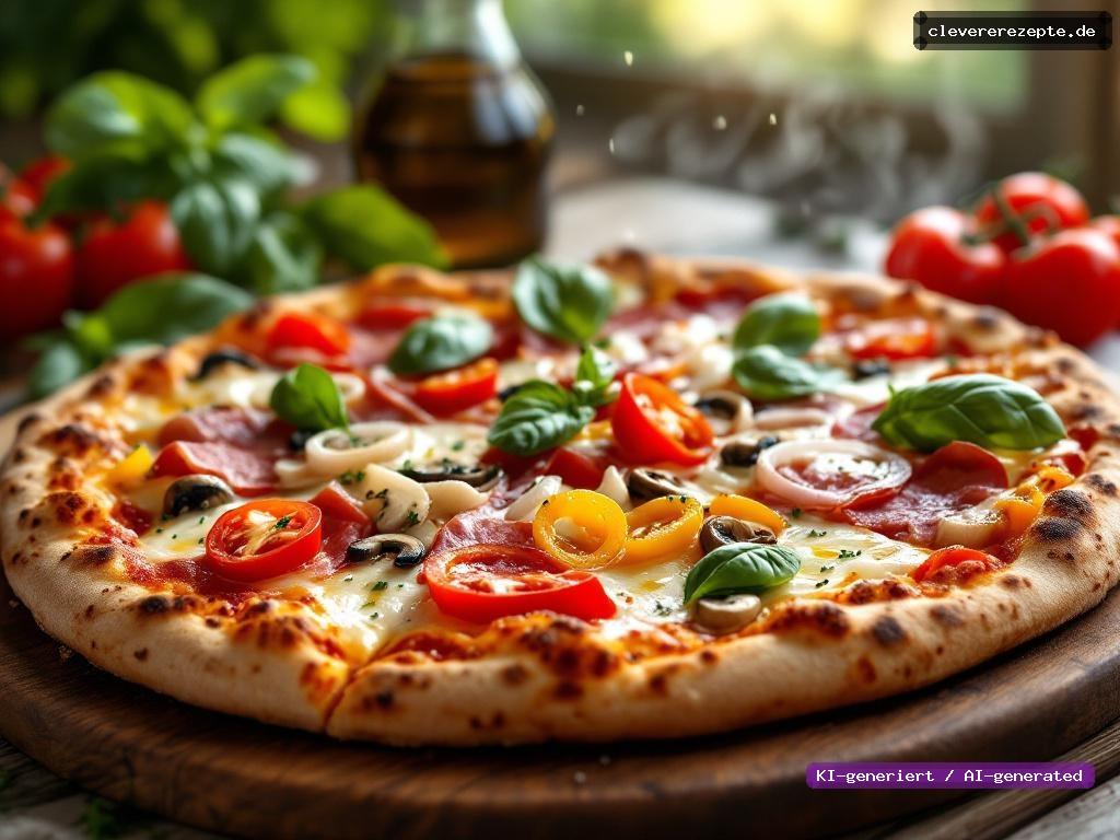 Frühlingsgemüse-Pizza mit Schinken & Mozzarella