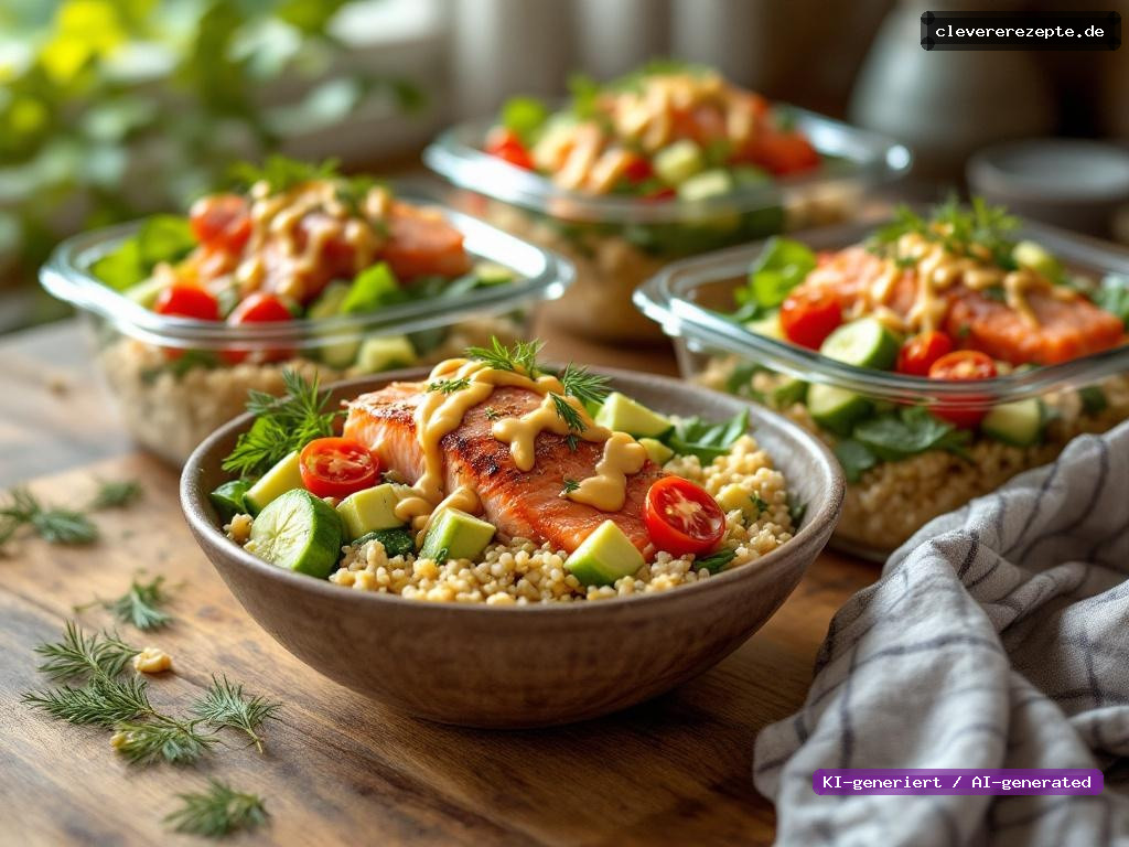 Meal-Prep-Lachsschüssel mit Quinoa & Tahini