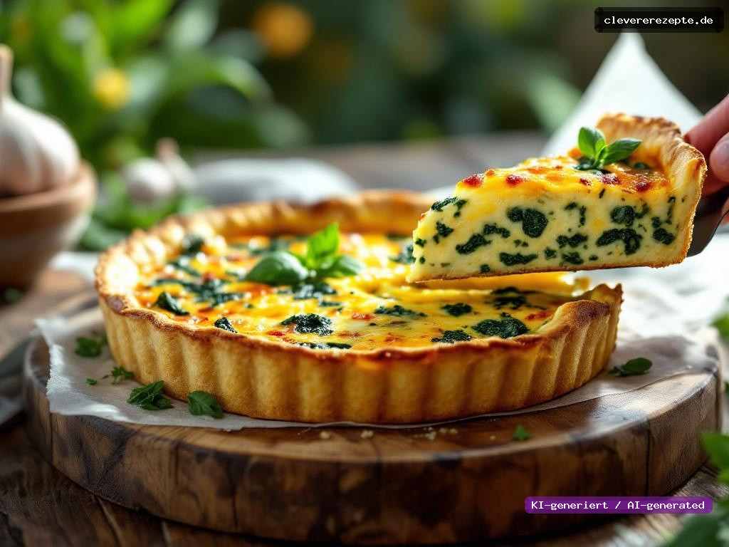 Bärlauch-Quiche mit Spinat & Ziegenkäse