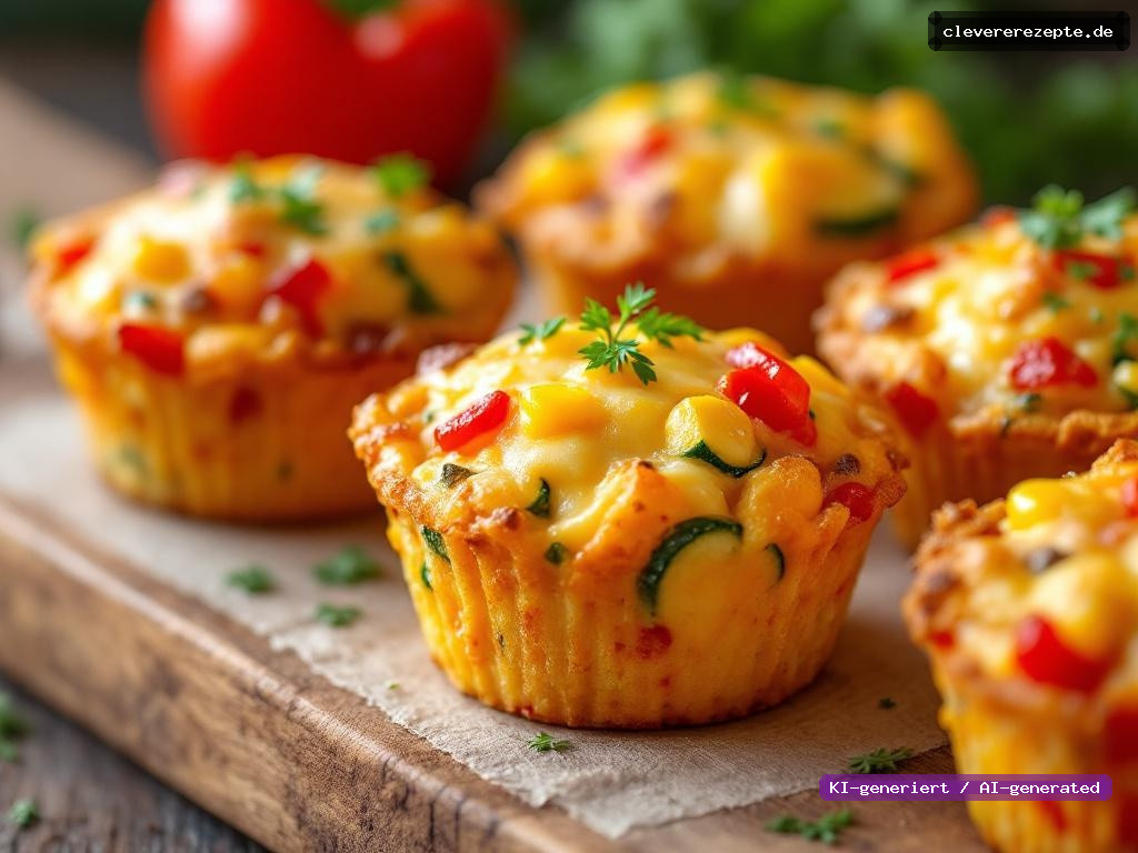 Regenbogen-Gemüse-Muffins mit Käse & Mais