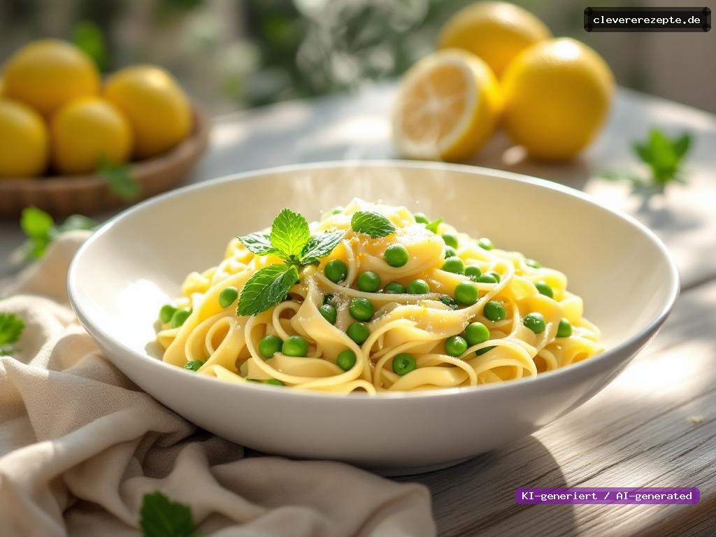 Cremige Zitronen-Ricotta-Pasta mit Erbsen & Minze
