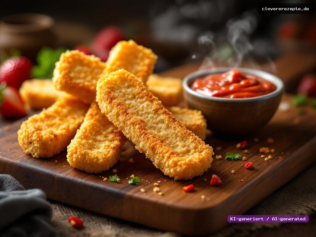 Airfryer Halloumi-Sticks mit Erdbeer-Chili-Dip
