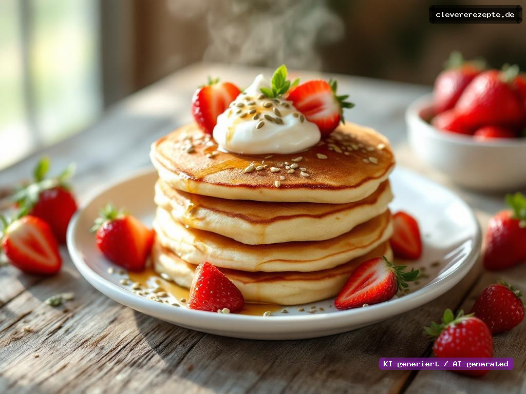 High-Protein Quark-Pfannkuchen mit Erdbeeren