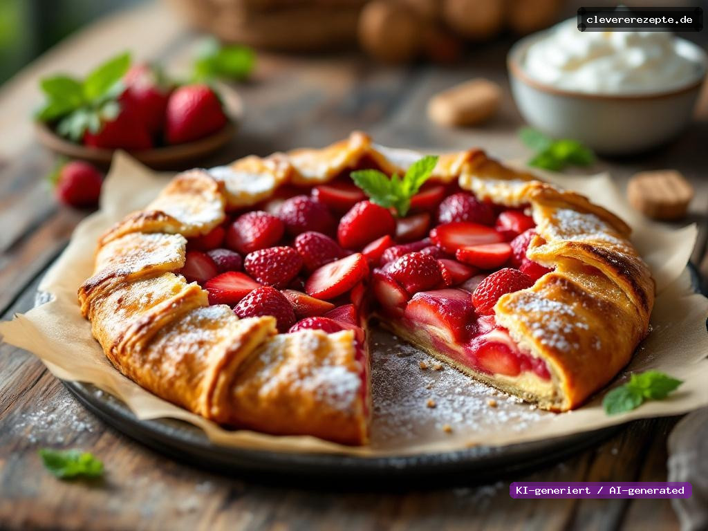 Erdbeer-Rhabarber-Galette mit Mandelbutter