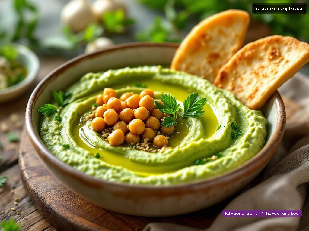 Bärlauch-Hummus mit Sesam & Fladenbrot-Sticks
