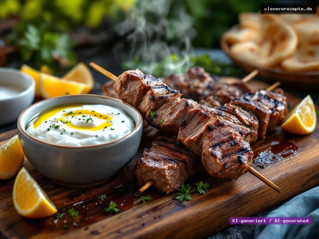 Lammspieße mit Zitronen-Marinade & Tsatsiki