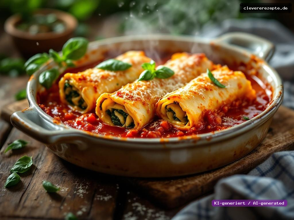Spinat-Ricotta-Cannelloni mit Tomatensauce