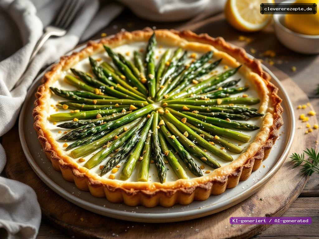 Spargel-Ziegenkäse-Tart mit Pistazien-Kruste