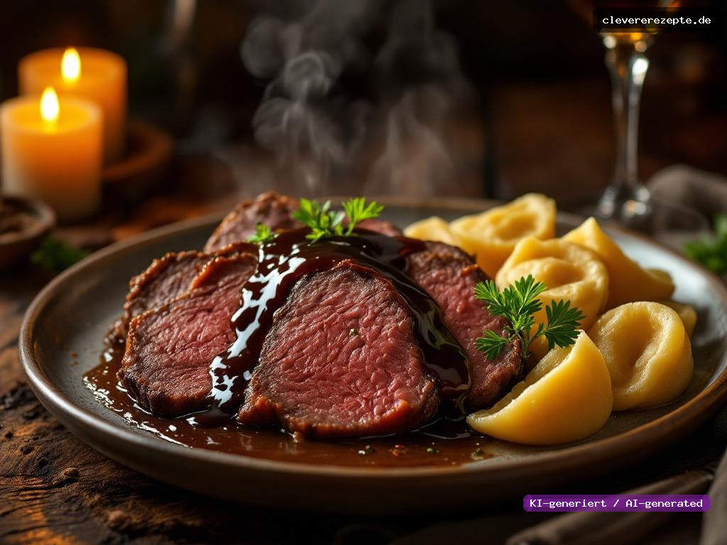 Rheinischer Sauerbraten mit Lebkuchensoße & Knödel