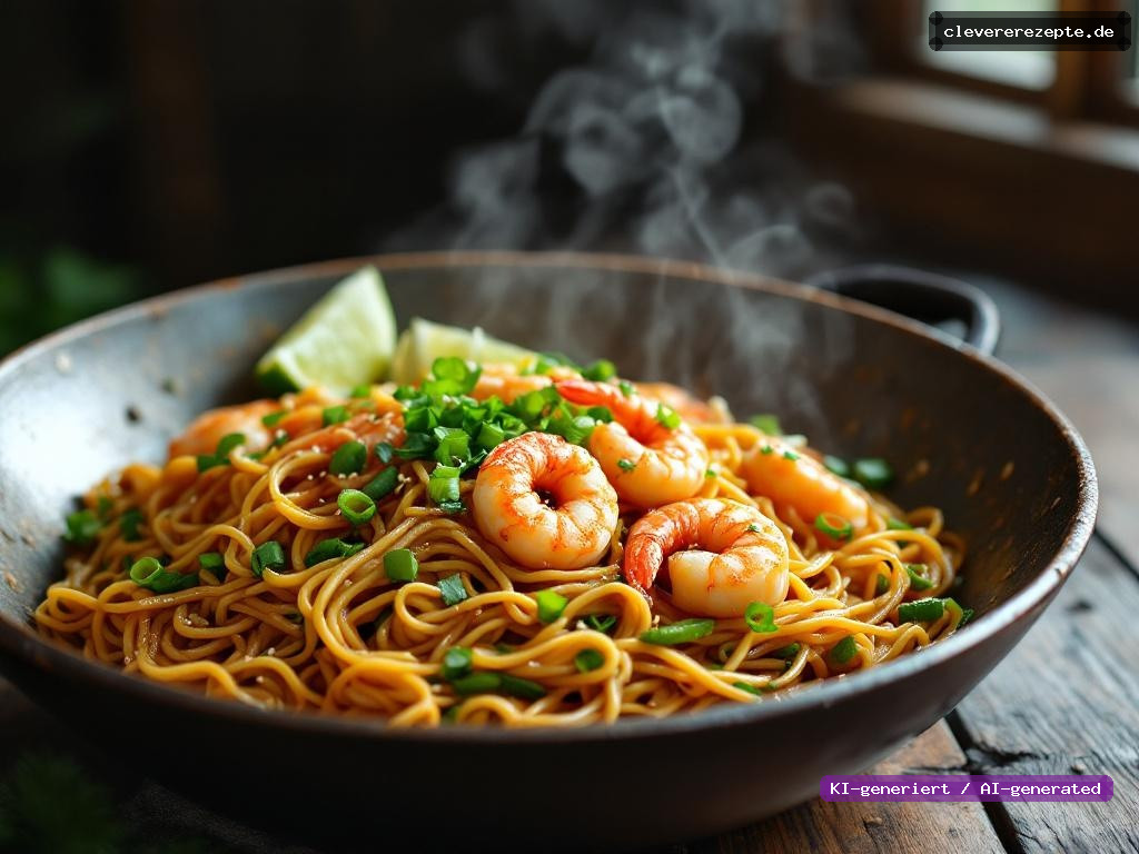 Mie-Nudel-Pfanne mit Garnelen & Frühlingszwiebeln