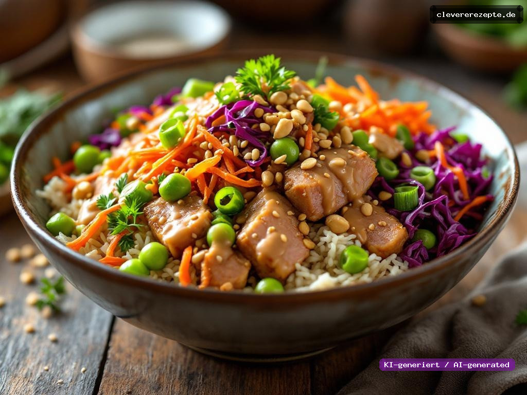 Thunfisch-Reisbowl mit Edamame & Miso-Dressing
