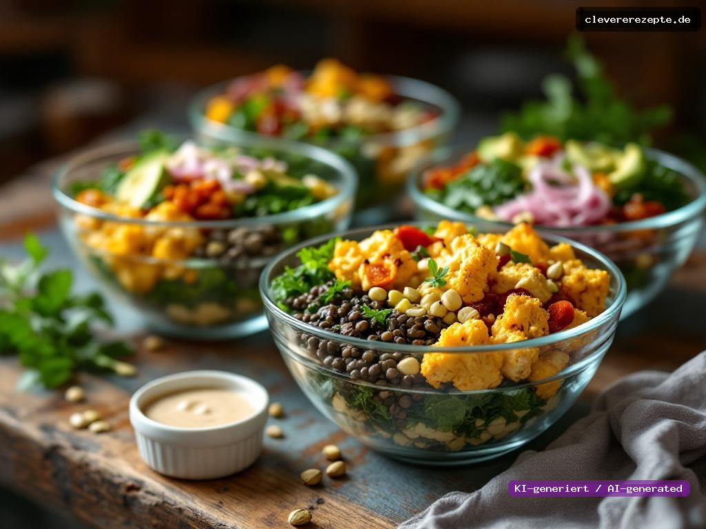 Meal-Prep-Bowl mit Linsen & geröstetem Blumenkohl