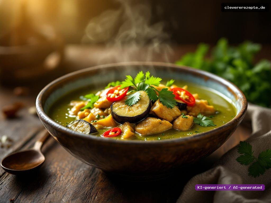 Grünes Thai Curry mit Aubergine & Jasminreis