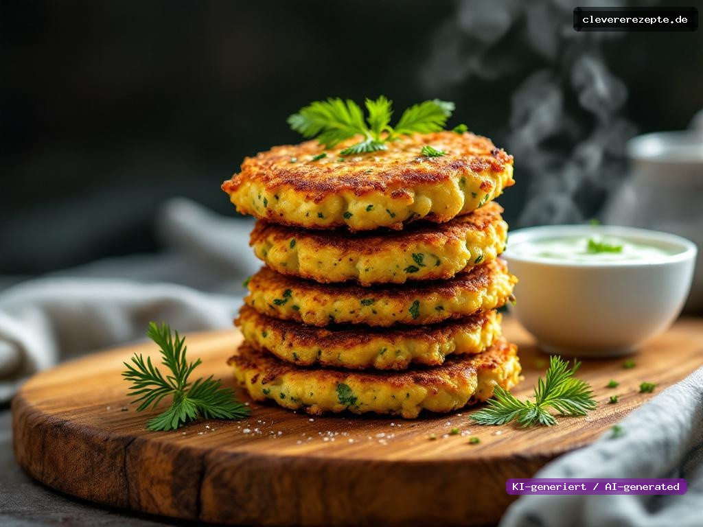 Zucchini-Fritters mit Kräuter-Joghurt-Dip
