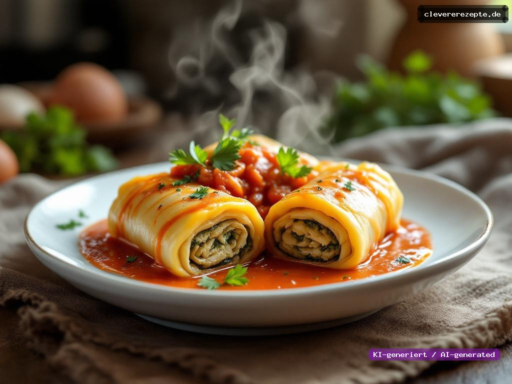 Kohlrouladen mit Reis-Hack & Tomatensauce