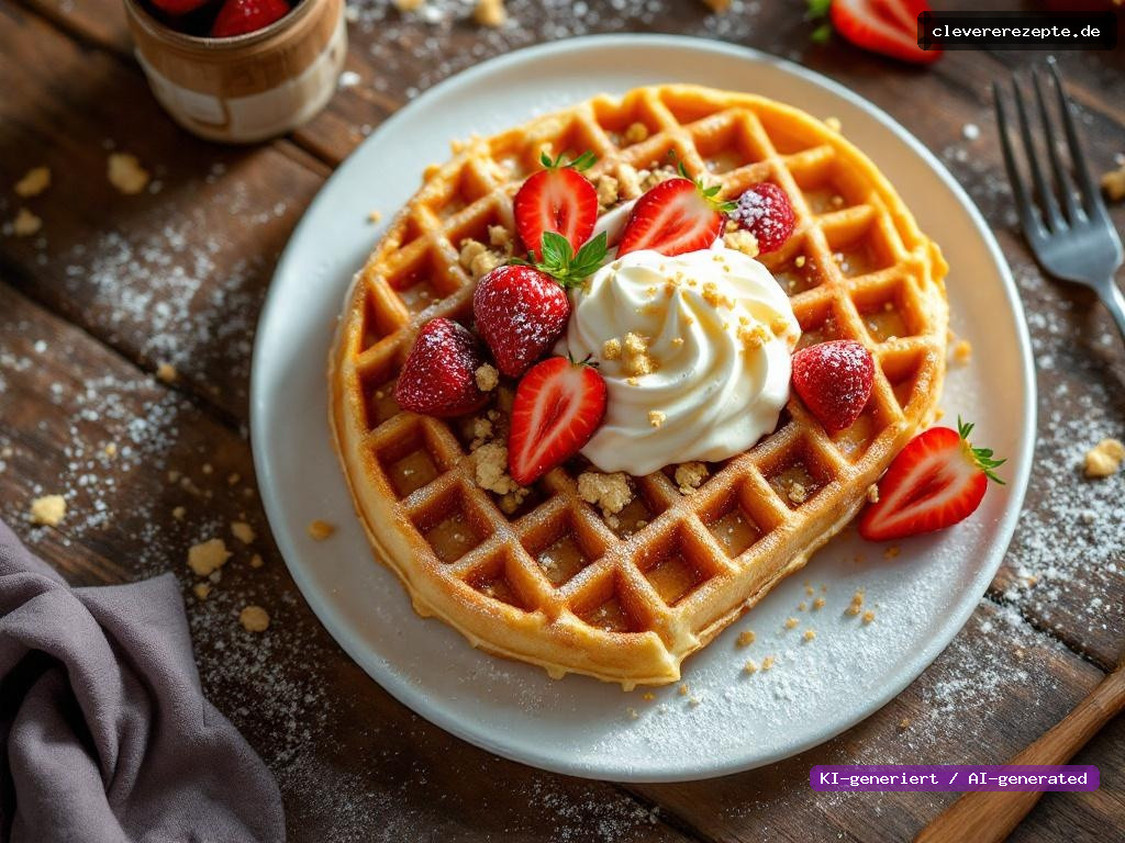 Erdbeer-Quark-Waffeln mit Vanille-Schmand