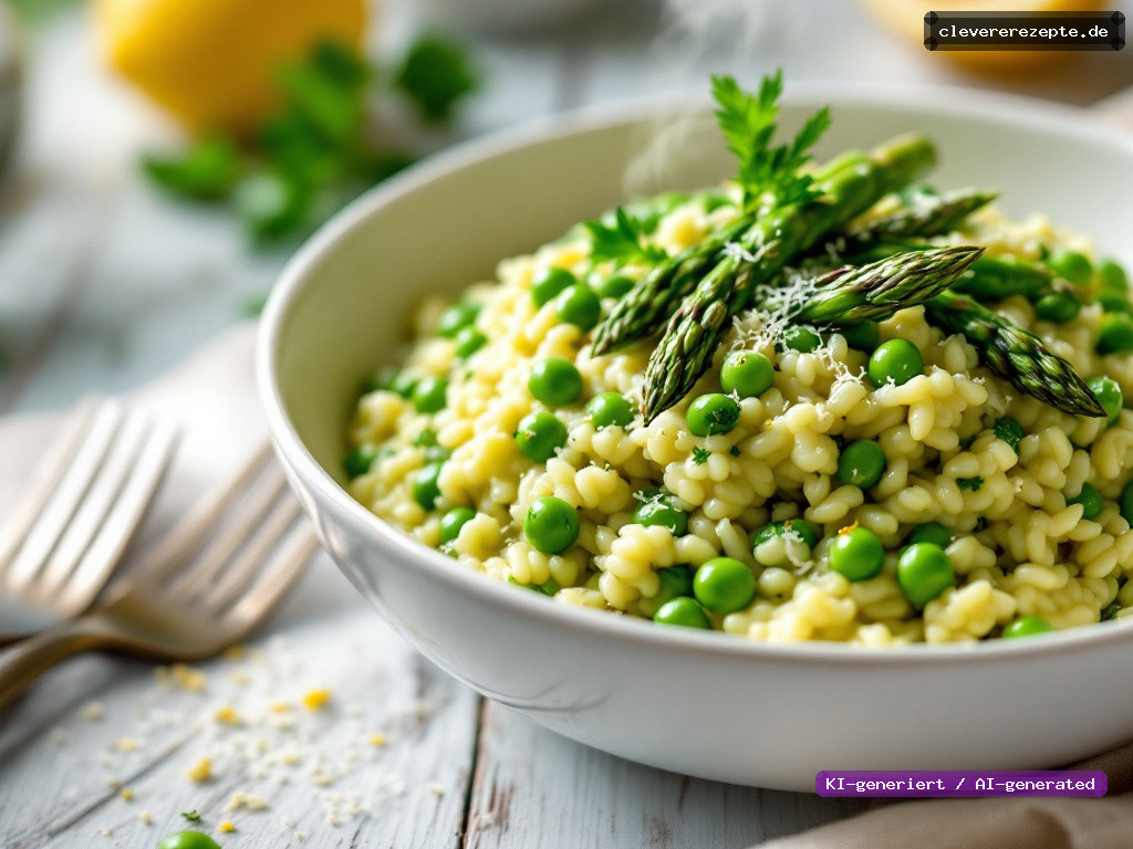 Spargel-Erbsen-Risotto mit Zitrone & Parmesan