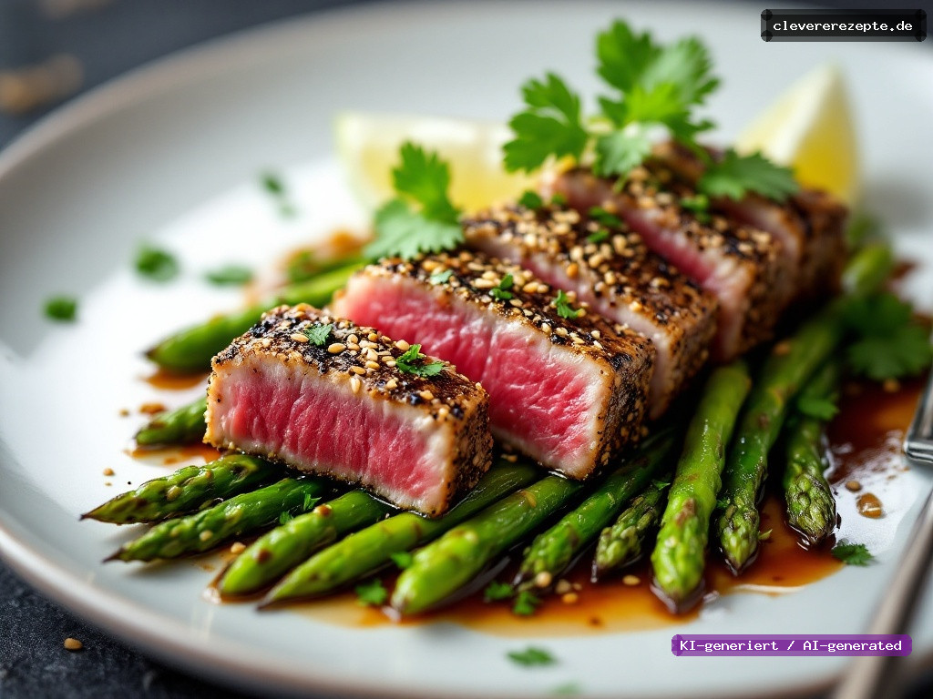 Thunfisch-Tataki mit Spargel & Sesam-Dressing