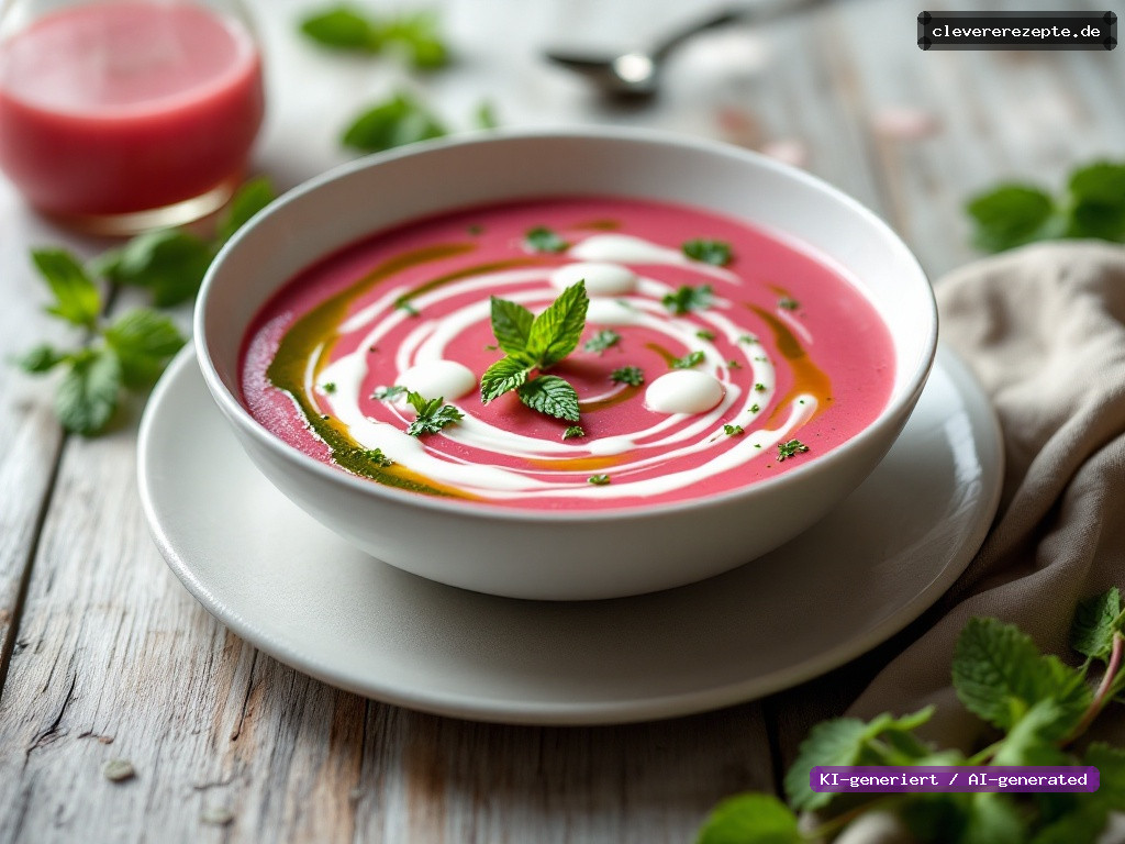 Radieschen-Gazpacho mit Minzöl & Joghurt