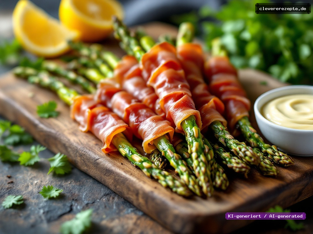 Airfryer Spargelspitzen mit Prosciutto & Aioli