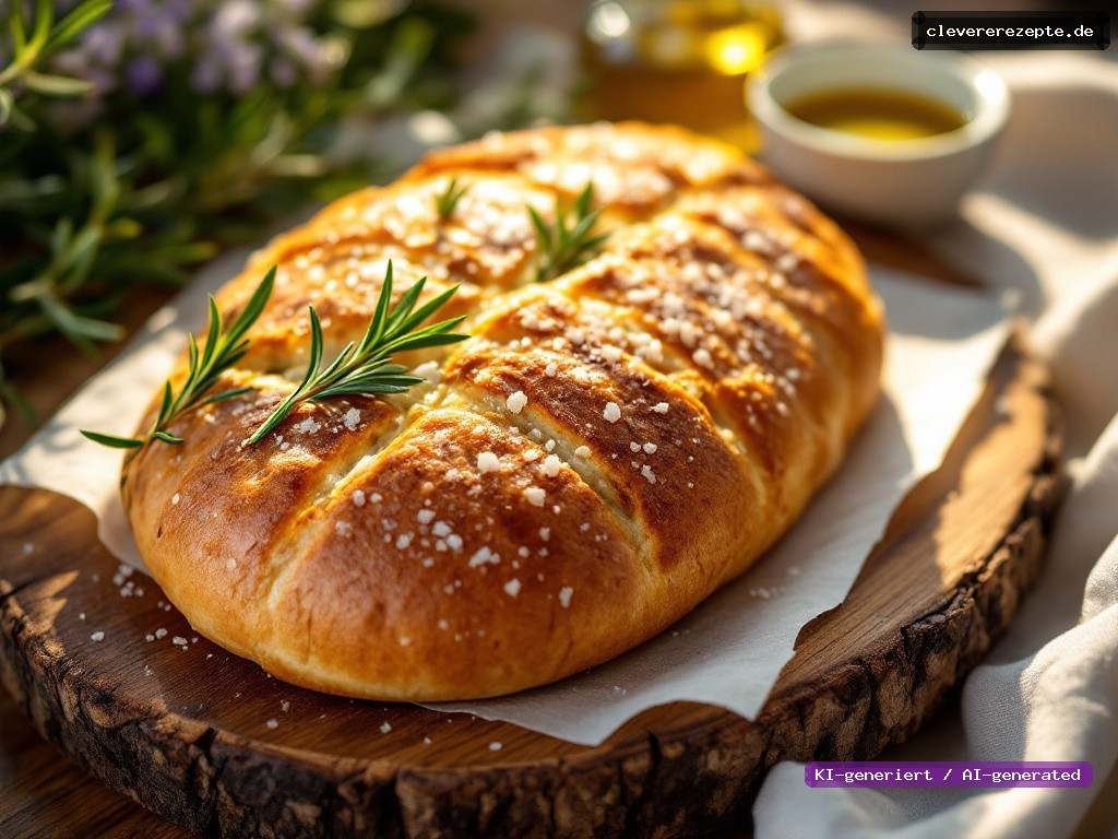 Holunderblüten-Focaccia mit Meersalz & Rosmarin